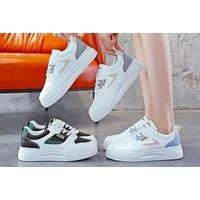 Women'S Letter Patch Colour Sneakers - 5 Sizes! - Blue