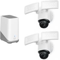 eufy Floodlight Camera E340 (2-Cam Pack) + HomeBase S380 White