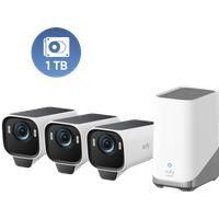 eufyCam S3 Pro 3-Cam Kit + 1 TB Hard Drive white