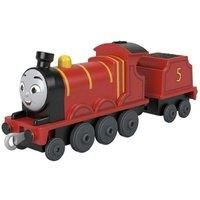 Fisher-Price Thomas & Friends die-cast push-along James toy train engine for preschool kids ages 3+