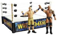 WWE WrestleMania Superstar Wrestling Ring Bundle John Cena vs. The Rock RARE