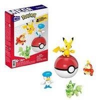 MEGA Pokémon Action Figure Building Toys for Kids, Paldea Region Team with 79 Pieces, Pikachu Fuecoco Sprigatito and Quaxly, and 1 Poké Ball, HPX92