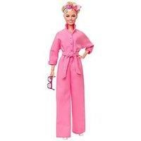 Barbie THE MOVIE, Margot Robbie as Barbie Doll from the movie, wearing pink jumpsuit, sunglasses and hairscarf, HRF29