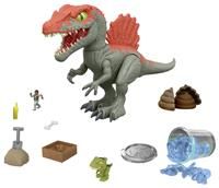 Mattel Jurassic World Cage Crasher Spinosaurus Dinosaur Action Figure & Unboxing Toy, Sand & Gel & Dough, Breakout & Discovery & Rescue Play, HTP71