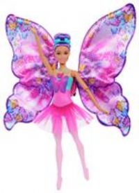 Barbie Dance and Flutter Doll with 2-in-1 Transformation from Dancer to Butterfly with Opening Wings, Purple Hair, Headpiece & Removable Tutu, HXJ10