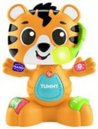 Fisher-Price Baby Learning Toy Link Squad Bop & Groove Tiger with Music & Lights for Ages 9+ Months, UK English Version, Compatible Only with Link Squad Items, HYL24