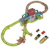 Thomas & Friends Train Set Talking Bulstrode & Which-Way Bridge Track Playset with Sounds & Percy Engine for Kids Ages 3+ Years, UK English Version, HYR84