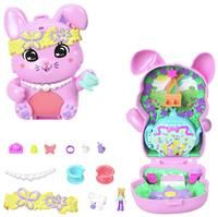 Polly Pocket Tea Party Bunny Compact Playset With 1 Micro Doll And Pet Bunnies, Travel Toy With Styling Accessories