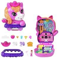 Polly Pocket Polly Pocket Pony Rodeo Compact Playset With 1 Micro Doll And Pet Horses, Travel Toy With Food & Styling Accessories