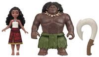 Mattel Disney Moana 2 Toys, Moana & Maui Ocean Adventures 2-Pack with 2 Small Dolls & Hook Accessory, Inspired by The Movie