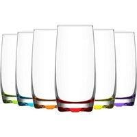 6 X 390Ml Multicolour Highball Drink Glasses