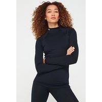 Under Armour Womens Training Cold Gear Authentics Mockneck Top - Black/White