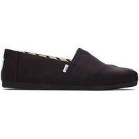 TOMS Mens Recycled Cotton Alpargata Loafer Flat, Black, 7 UK