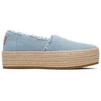 Toms Washed Denim Valcia Pastel Blue Espadrilles Women Blue Sandal - UK 3