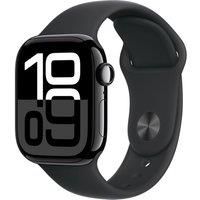 Apple Watch Series 10 GPS 42 mm Smartwatch with Jet Black Aluminium Case with Black Sport Band - M/L. Fitness Tracker, ECG App, Always-On Retina Display, Water Resistant