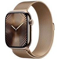 Apple Watch Series 10, 46mm, Gold Titanium Case, GPS + Cellular [2024] - Gold Milanese Loop, Gold Milanese Loop