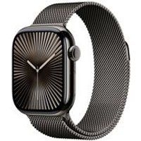 Apple Watch Series 10 GPS + Cellular 42mm Slate Titanium Case with Slate Milanese Loop