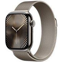 Apple Watch Series 10 GPS + Cellular 46mm Natural Titanium Case with Natural Milanese Loop - S/M