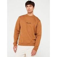 Columbia Men/'s Meridian Creek Crew Sweatshirt, Camel Brown/CSC Center Chest, XXL