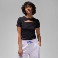 Nike Jordan Sport Women's Keyhole Top - Black - Polyester/Elastane