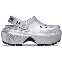 Crocs Unisex-Adult Stomp Clogs, Silver, 7 UK Men / 8 UK Women