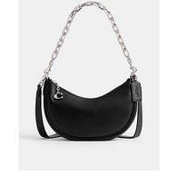 Coach Mira Crescent Glove Tanned Leather Shoulder Bag with Chain - Black