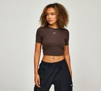 Nike Womens Essential Slim Crop T-Shirt - Brown - Size M