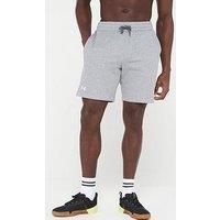 Under Armour Mens Rival Fleece Shorts - Grey/White