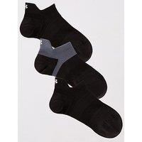 Under Armour Adult Unisex Running Amourdry Lite 3Pack No Show Socks - Black