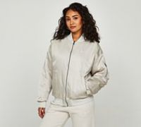 Nike Womens Essential Varsity Bomber Jacket - Beige - Size XS