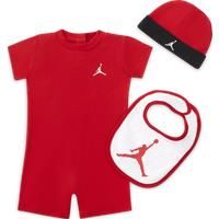 Nike Jordan Jumpman Baby 3-Piece Romper Set - Red - Cotton