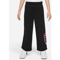 Nike Floral Fleece Younger Kids' Wide Leg Trousers - Black - Cotton