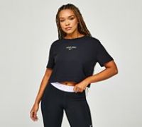 Nike Womens Dri-FIT Pro Short Sleeve Cropped T-Shirt - Black - Size 2XL