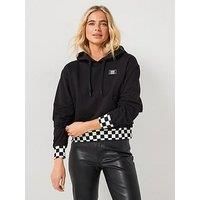 Vans Women'S Boom Boom Check Crop Hoodie - Black