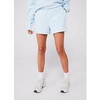 New Balance Womens Linear Heritage French Terry Short - Blue