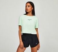 Nike Womens Dri-FIT Pro Short Sleeve Cropped T-Shirt - Green - Size S