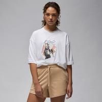 Nike Jordan Women's Oversized Graphic T-Shirt - White - Cotton