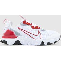 Nike white & red react vision Boys Youth trainers