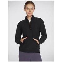 Skechers Womens Goluxe Rib 1/4 Zip Sweater, Bold Black, 3XL UK