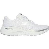 Skechers Women/'s Arch FIT 2.0 Glow The Distance Sneaker, White, 8 UK