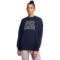 Under Armour Womens Training Icon Heavyweight Terry Oversized Crew Sweat - White