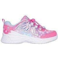 Skechers Girls Dream Racer Lighted Butterfly Wings Trainer