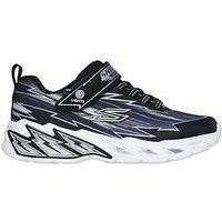 Skechers Boys Trainers Touch Fasten Light Storm 2 0  Bb Elastic Laces Black UK S