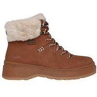 Skechers Cozy Fashion Hiker Lace Up Wedge Boots - Brown