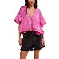 Free People Elle Cutwork Top - Pink