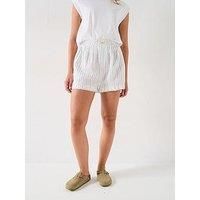 Free People Day To Day Striped Boxer Shorts - Cream