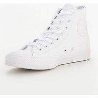 Converse Mens Tonal Leather Hi Top Trainers - White