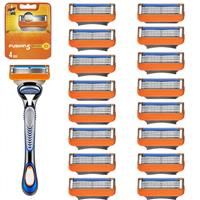 16PC For Gillette Fusion 5 Manual Razor Replacement Blade+Shaving Rack