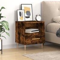 Bedside Cabinet Smoked Oak 40x35x47.5 cm Engineered Wood