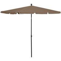 Garden Parasol with Pole 210x140 cm Taupe